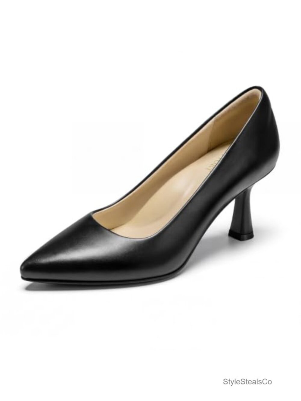 3 Inch Pointed Toe Stiletto Pumps Faux Leather Dress Heels